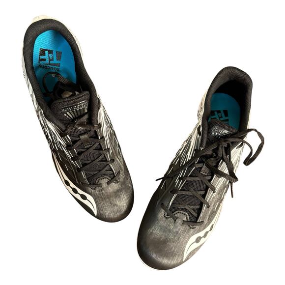 Saucony Spitfire 5 Track Spikes Men\'s 8 Sprint Racing Shoes NIB Black White Run main image 7